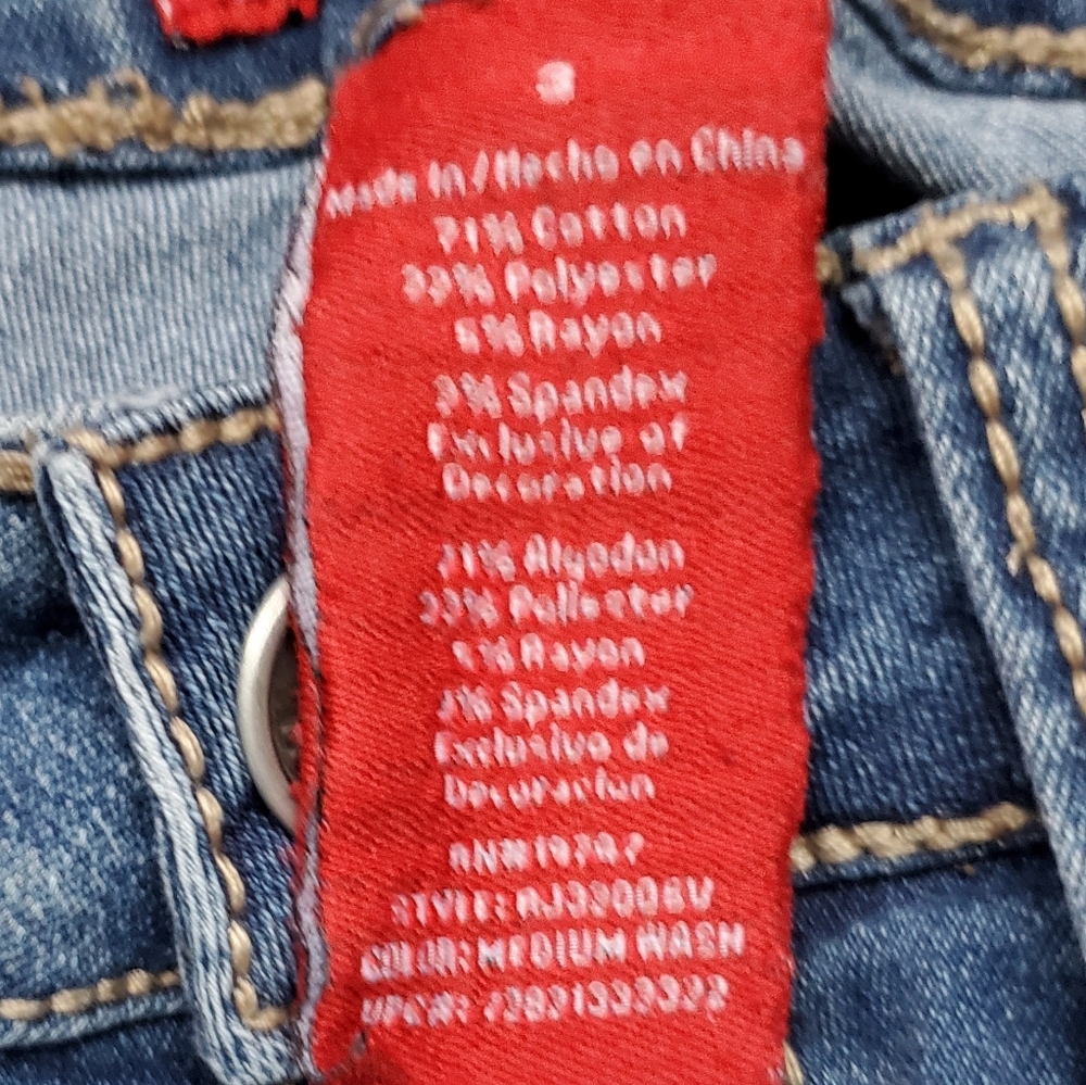 Red Rivet Bootcut Distressed Jeans - Picture 12 of 15